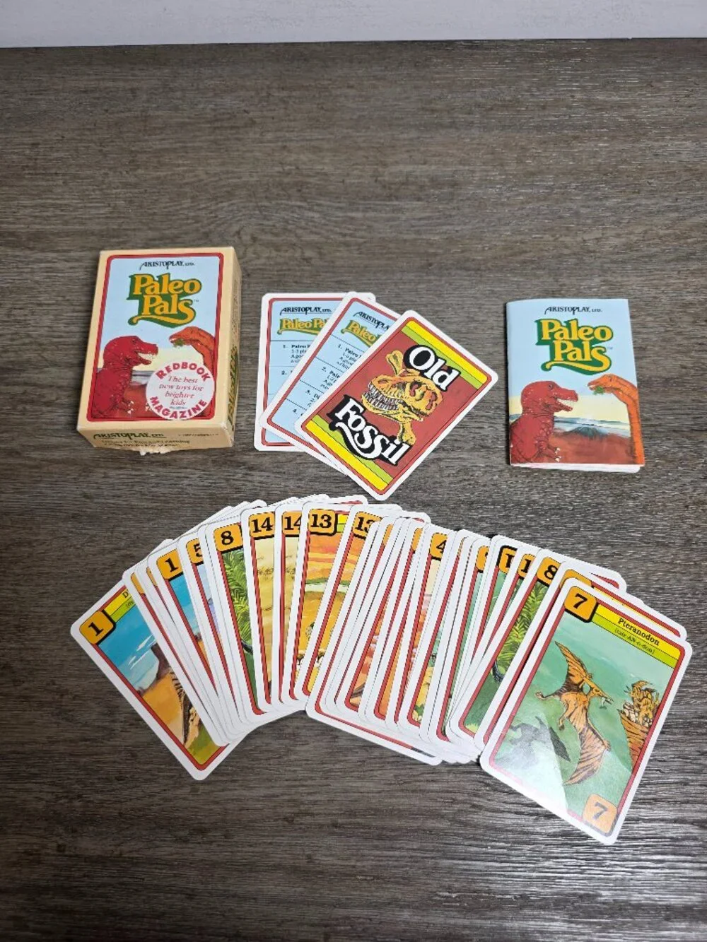 Paleo Pals Card Game by Aristoplay Vintage 1987 Dinosaur Children's Educational